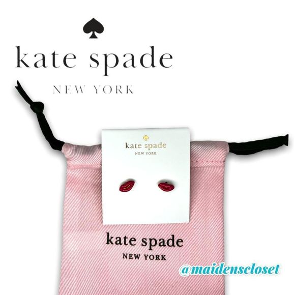 Kate Spade Pink Enamel Lip Stud Earrings
